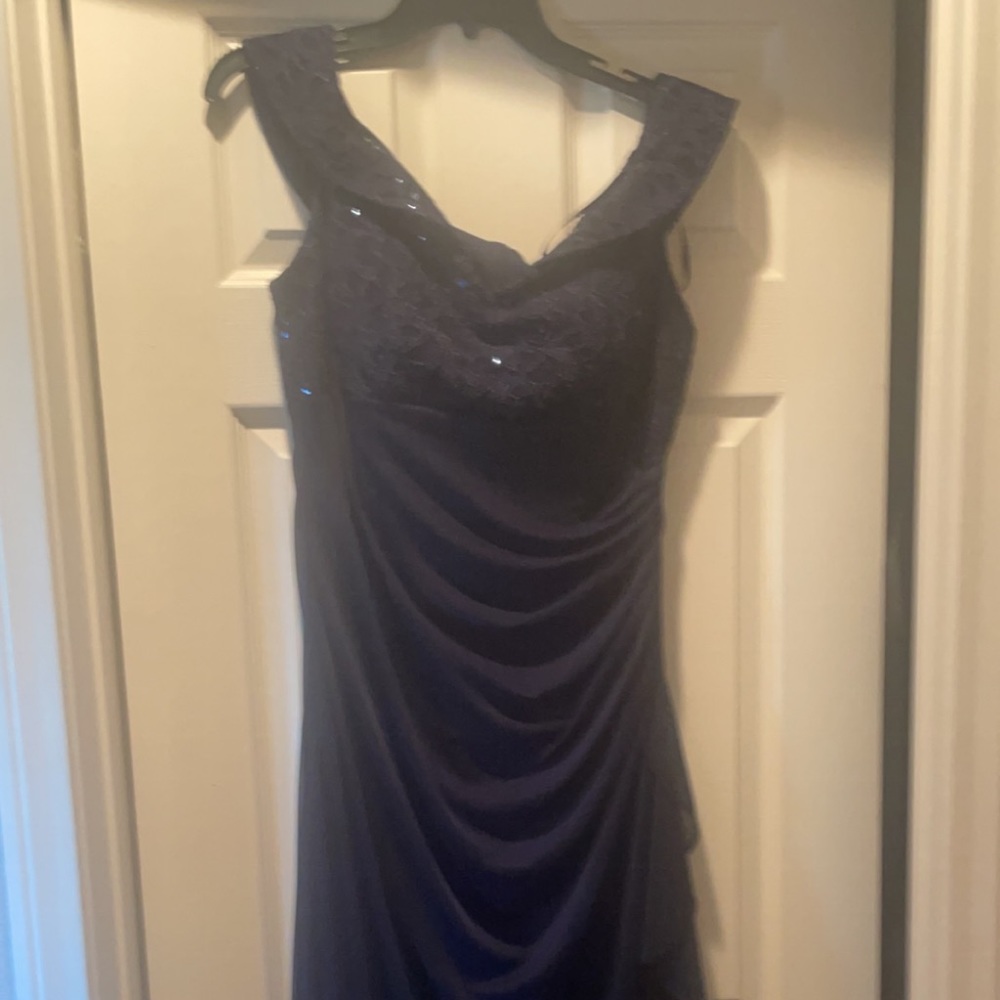 Petite Lace Off-The-Shoulder Gown